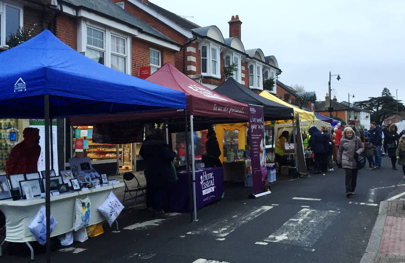 stalls at the edge of a road
